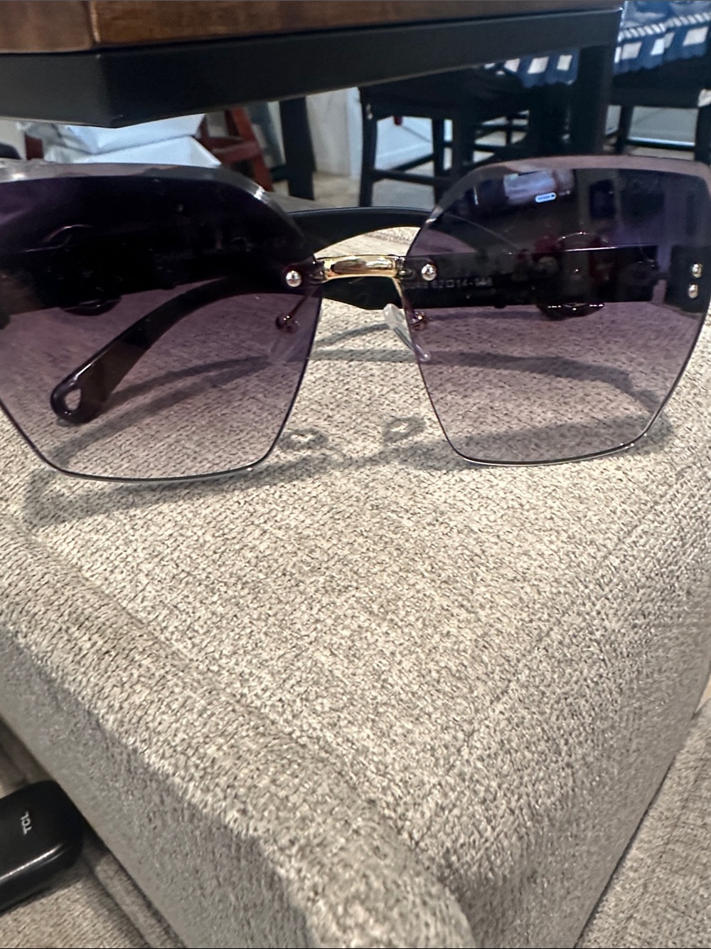 Black Frame Sunglasses with Gradient Purple Lenses
